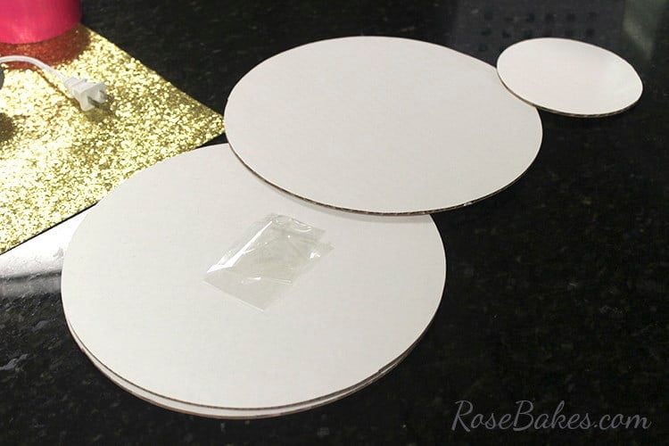 How To Cover a Cake Board in Glitter Paper 02