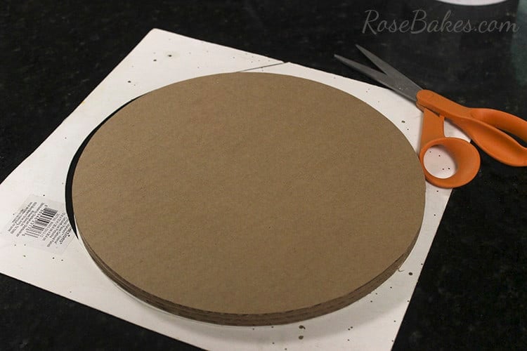 How To Cover a Cake Board in Glitter Paper 06